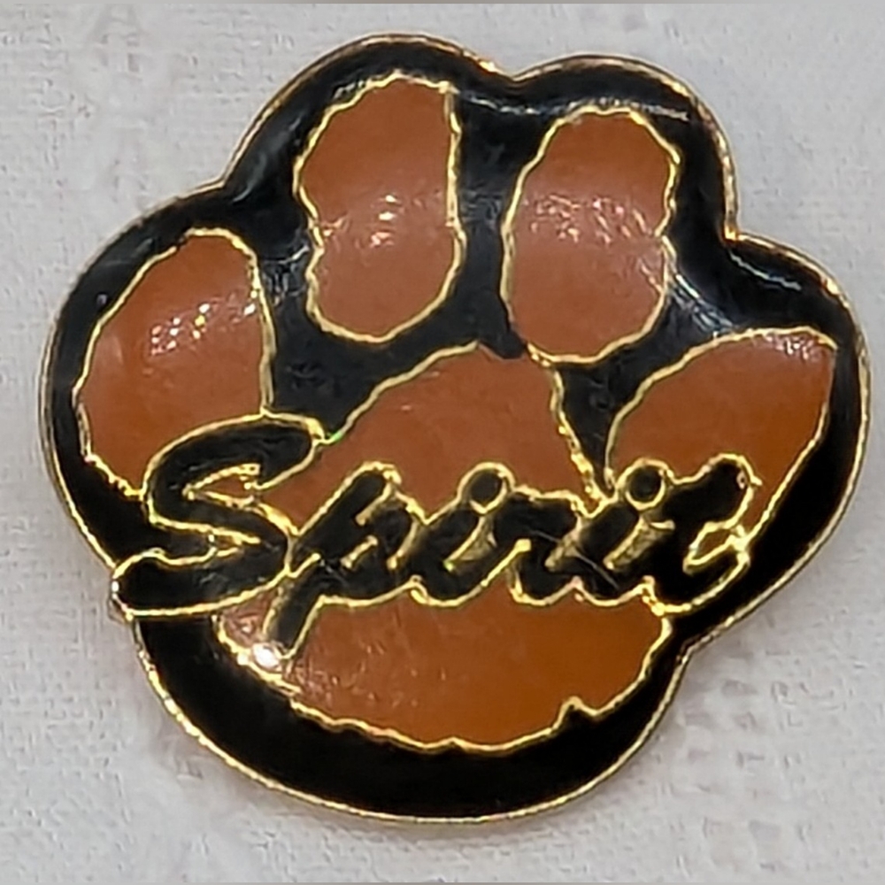 Vintage Anderson's Orange, Black, Gold Spirit Paw Design Collectible Sports Pin